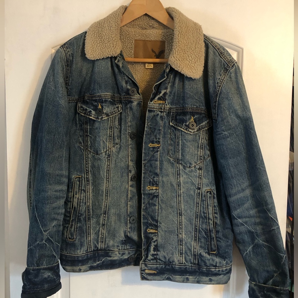 American Eagle Denim Trucker Sherpa Small